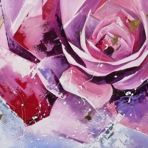 Toile originale rose graph 50x60cm