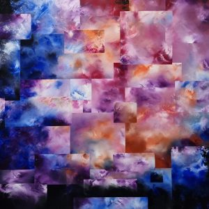 toile originale peinture moderne "nébula", acrylique sur toile