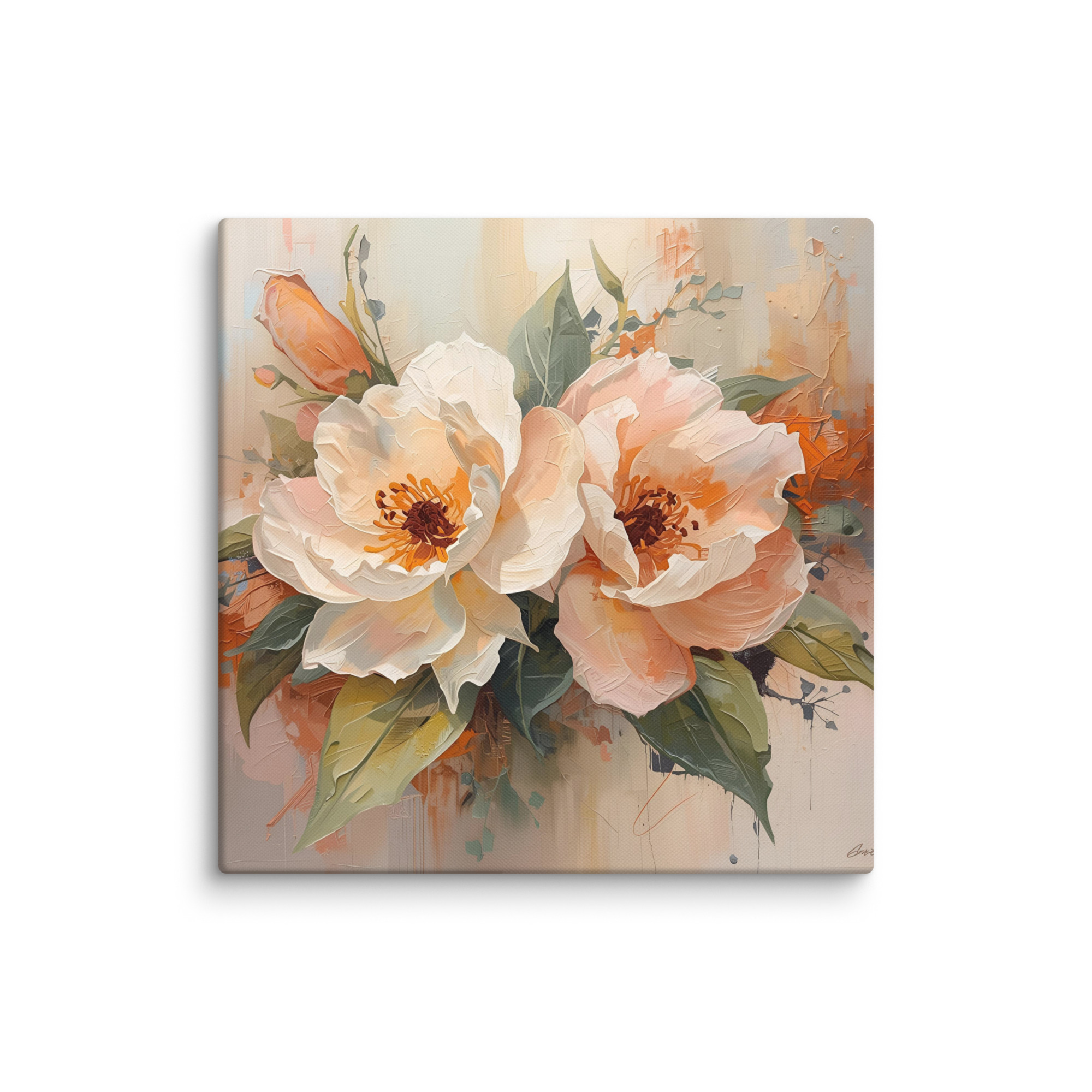 Galerie peintures Tableau décoratif salon « Pastel floral 2″(taille en inch)