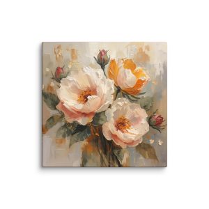 tableau décoratif salon pastel floral