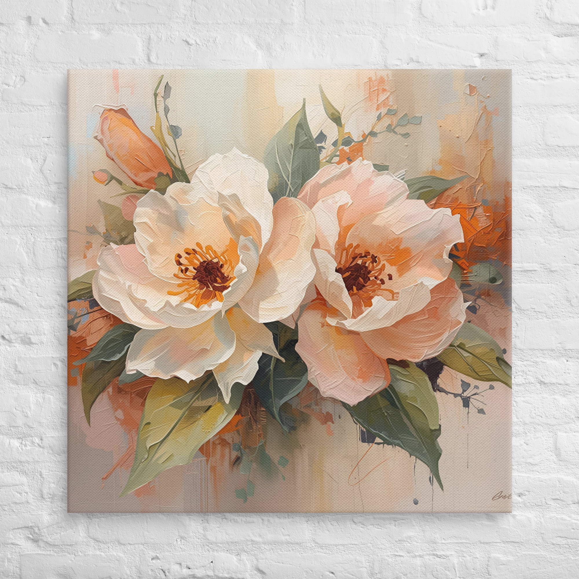 tableau décoratif salon "pastel floral" tableau décoratif salon "pastel floral"