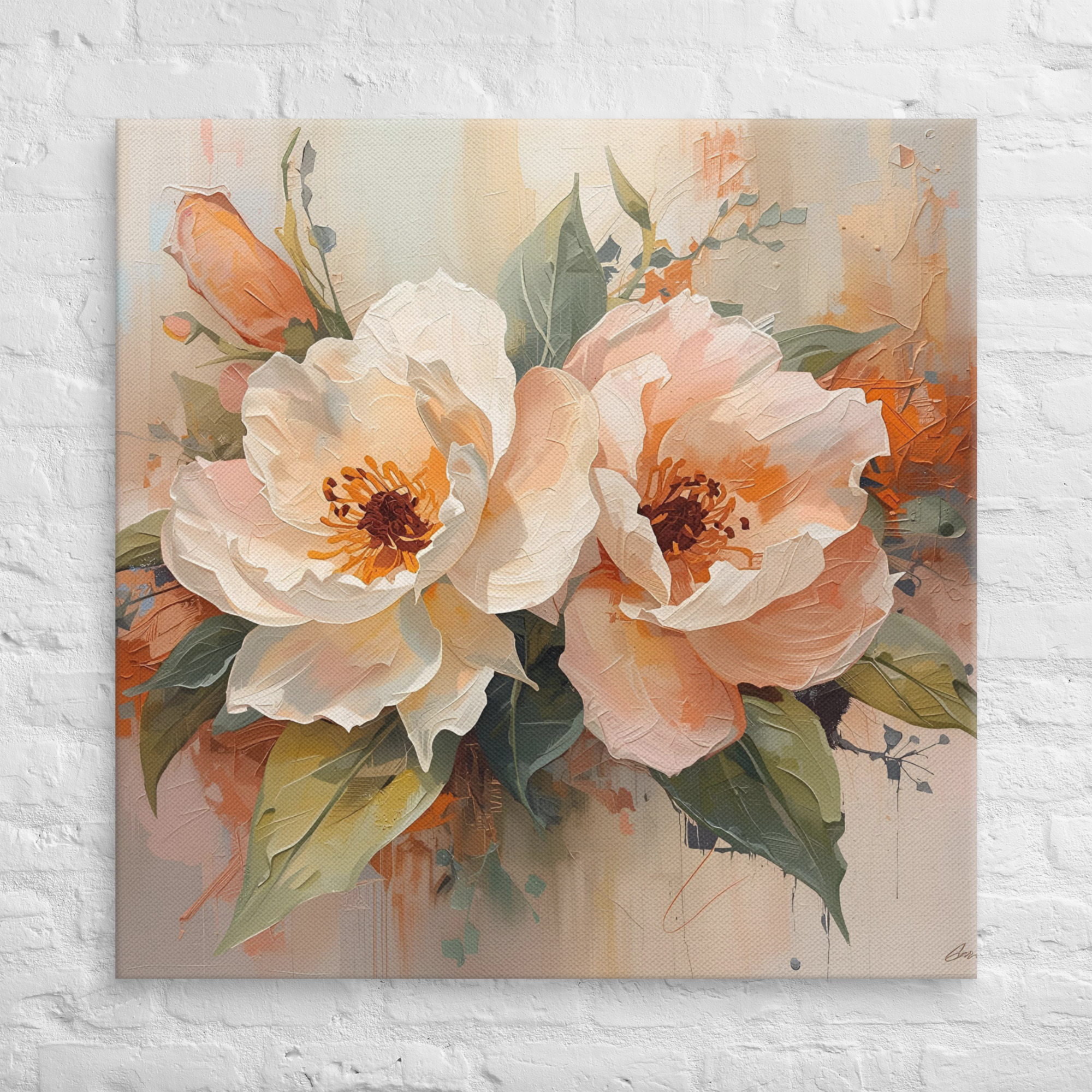 tableau décoratif salon "pastel floral" tableau décoratif salon "pastel floral"